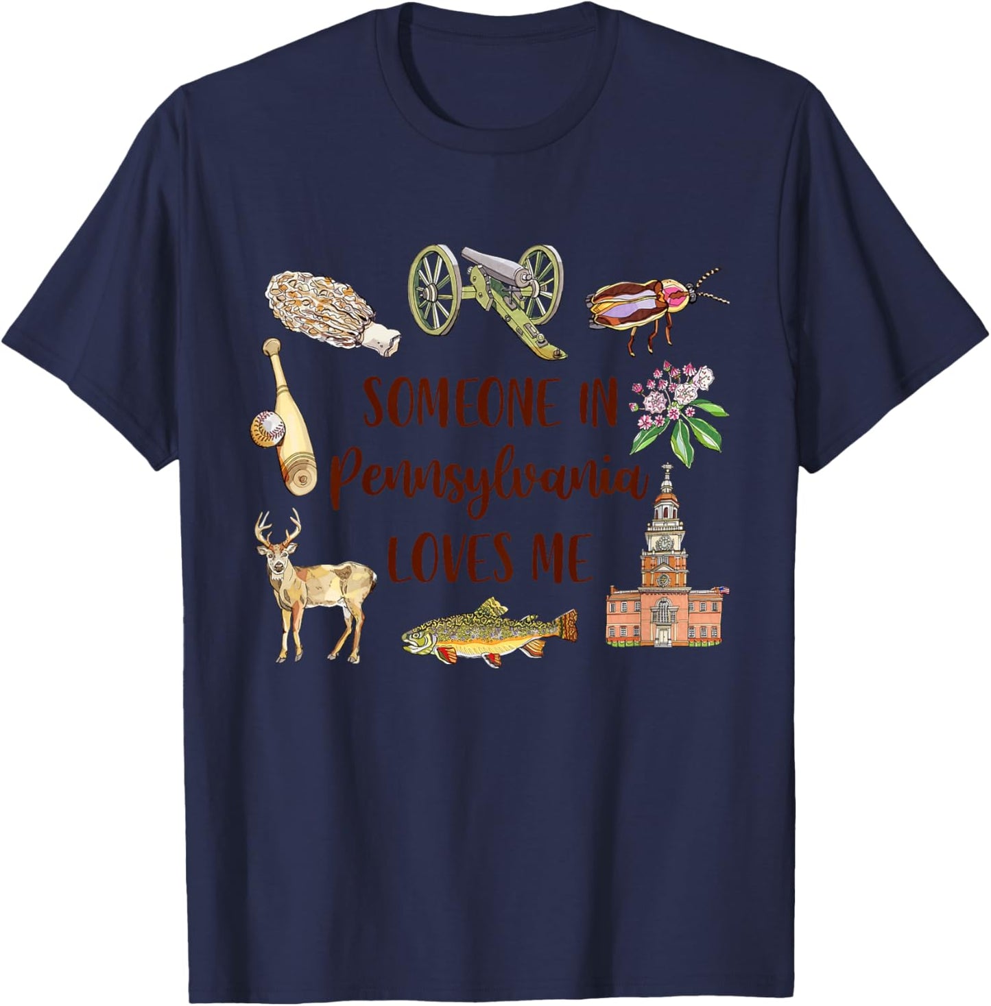 Kids Pennsylvania Baby Travel Someone In Pennsylvania Loves Me T-Shirt - T-Shirt | Navy