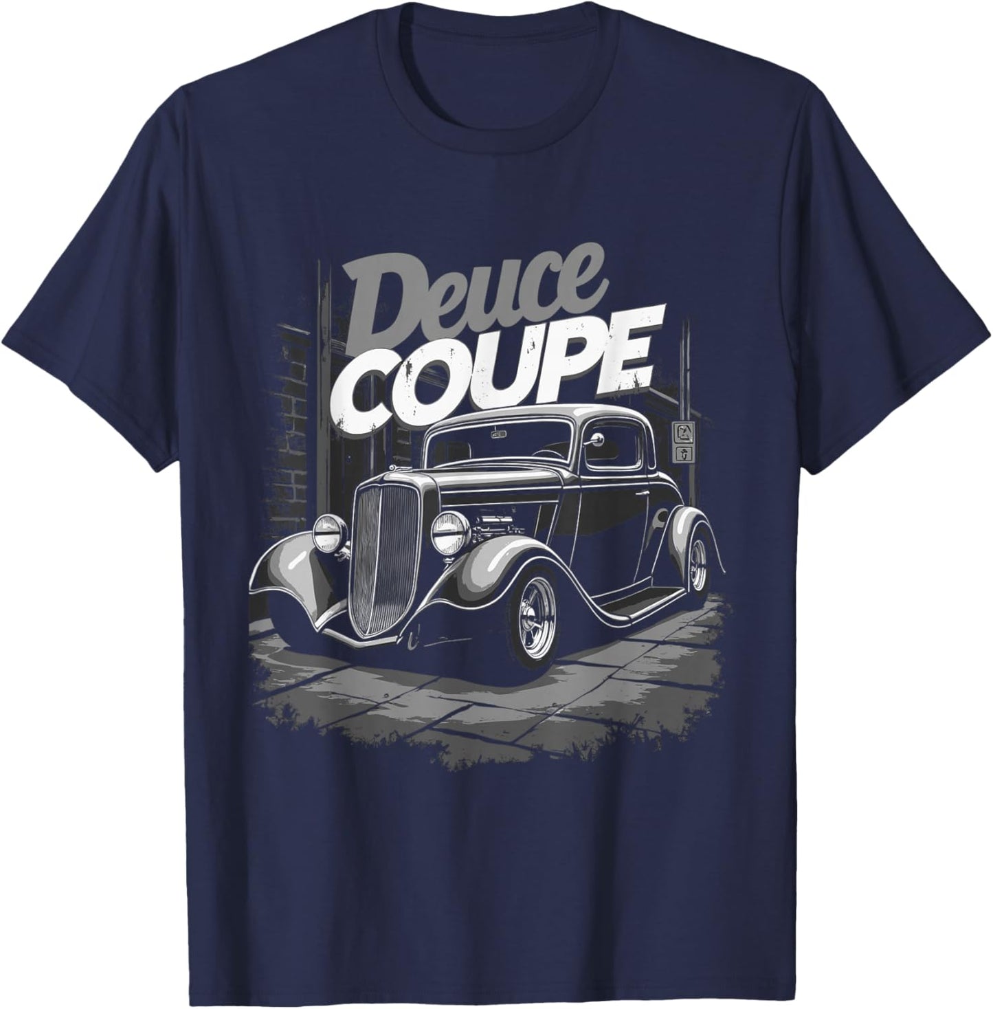 1932 Retro Hot Rod car graphic Deuce Coupe 3 window T-Shirt - T-Shirt | Navy