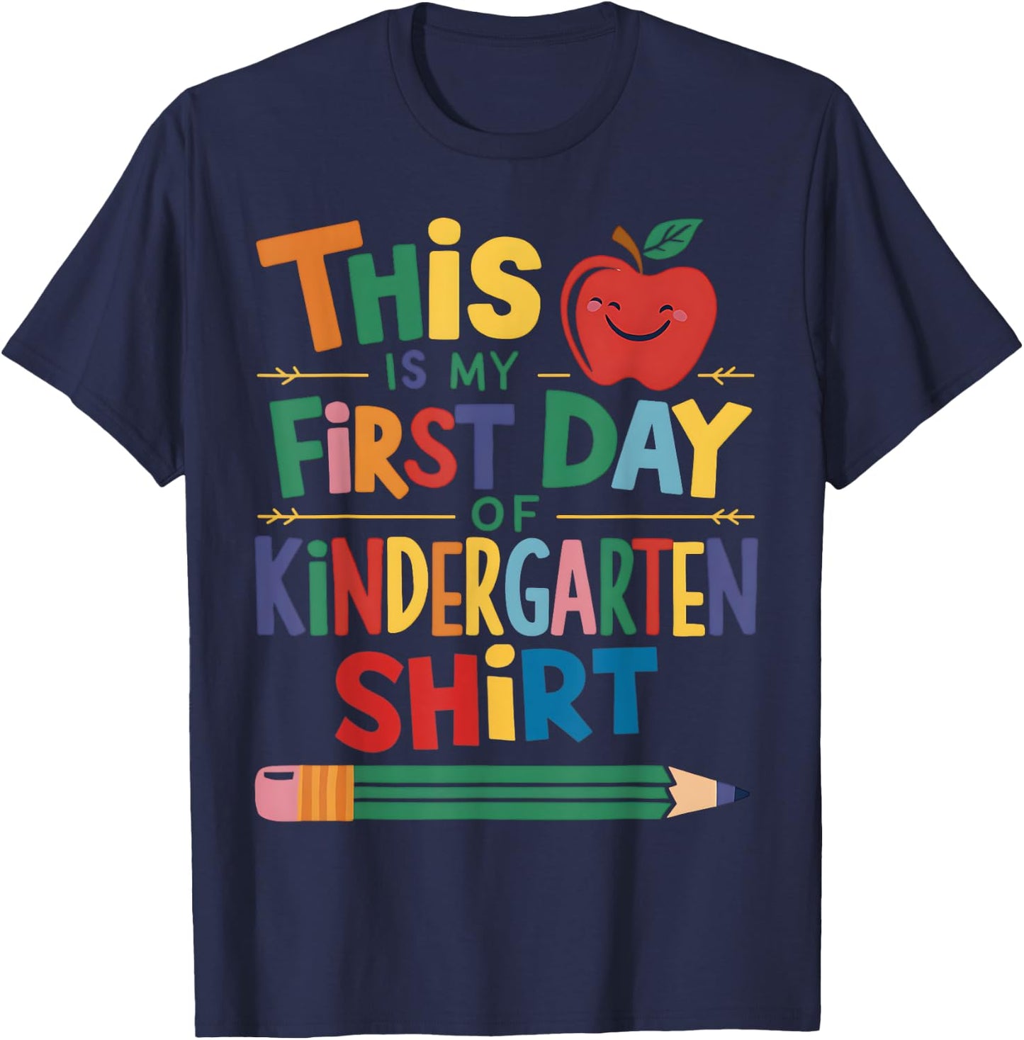 This Is My First Day Of Kindergarten Shirt Back To School T-Shirt - T-Shirt | Navy
