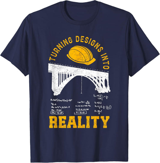 Civil Engineer Design Men Student Woman Mechanical T-Shirt - T-Shirt | Navy