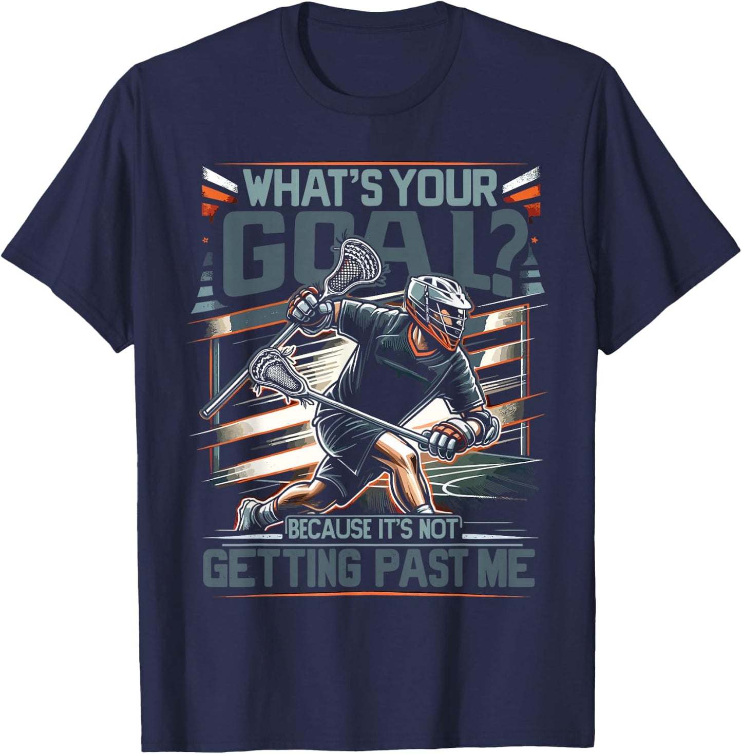 Funny Lax Goalkeeper Lacrosse Goalie Lacrosse T-Shirt - T-Shirt | Navy