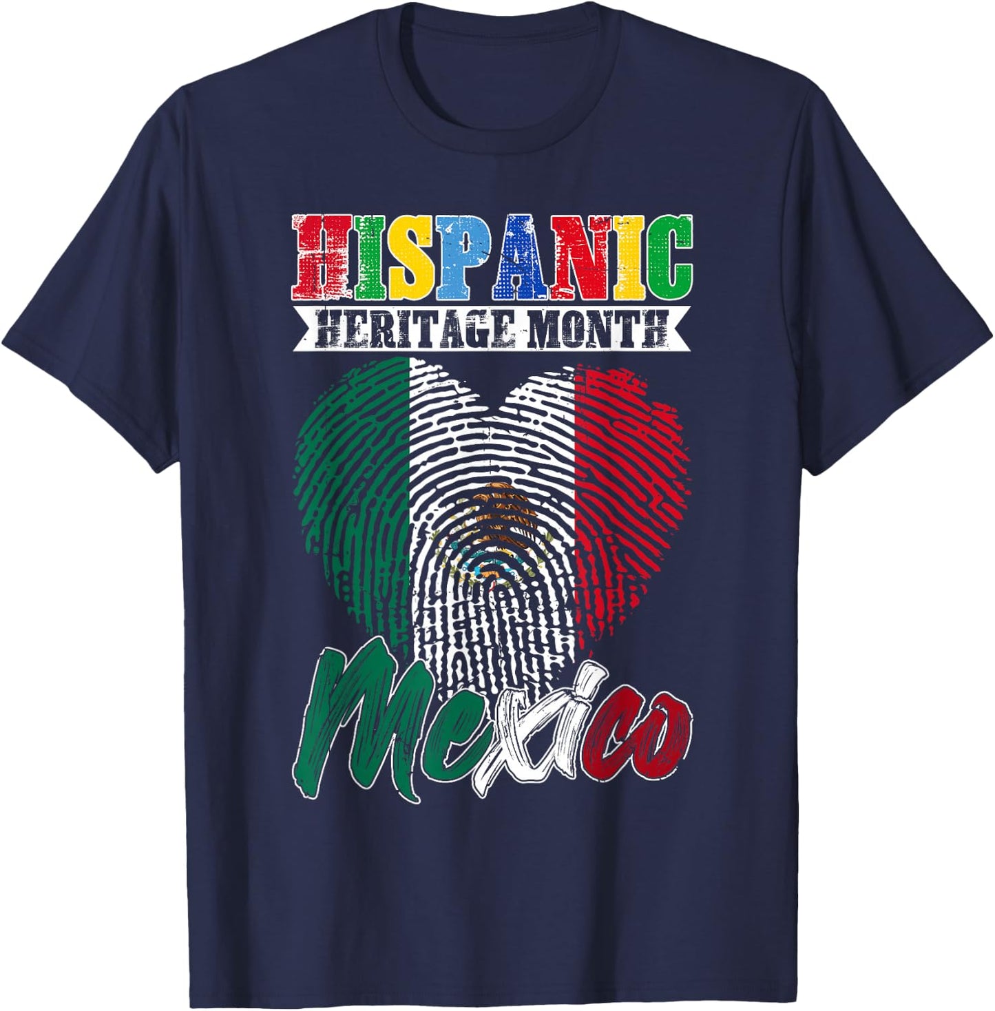 Hispanic Heritage Month Mexican Women Mexico Independence T-Shirt - T-Shirt | Navy