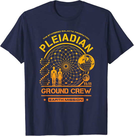 Pleiadian Starseed Earth Mission Ground Crew T-Shirt - T-Shirt | Navy