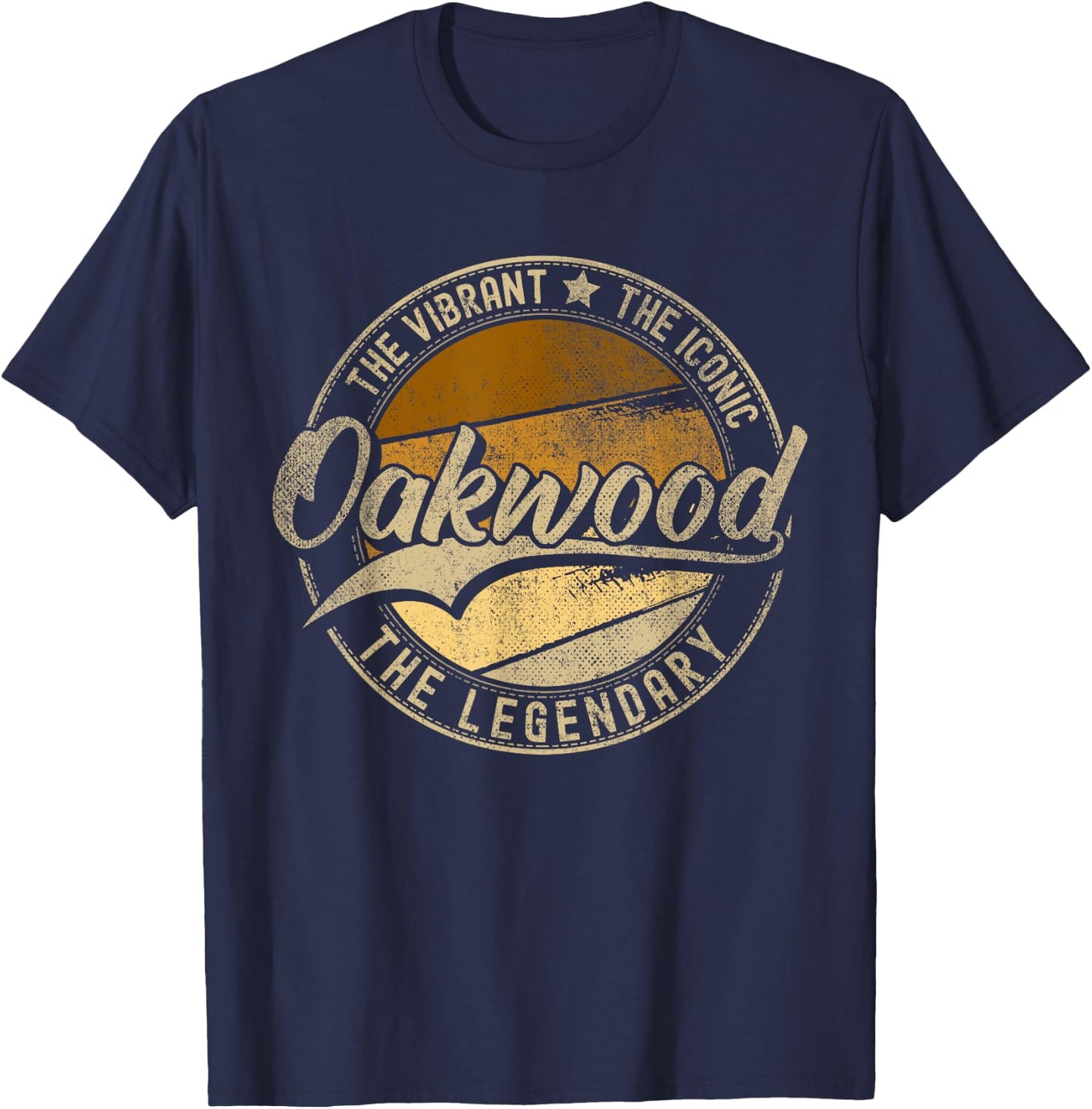 Oakwood OH | Ohio | Vintage Distressed T-Shirt - T-Shirt | Navy