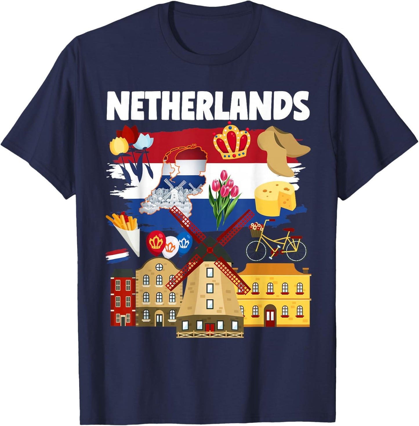 Netherlands Flag Outfit Idea for Kids & Holland Dutch Flag T-Shirt - T-Shirt | Navy