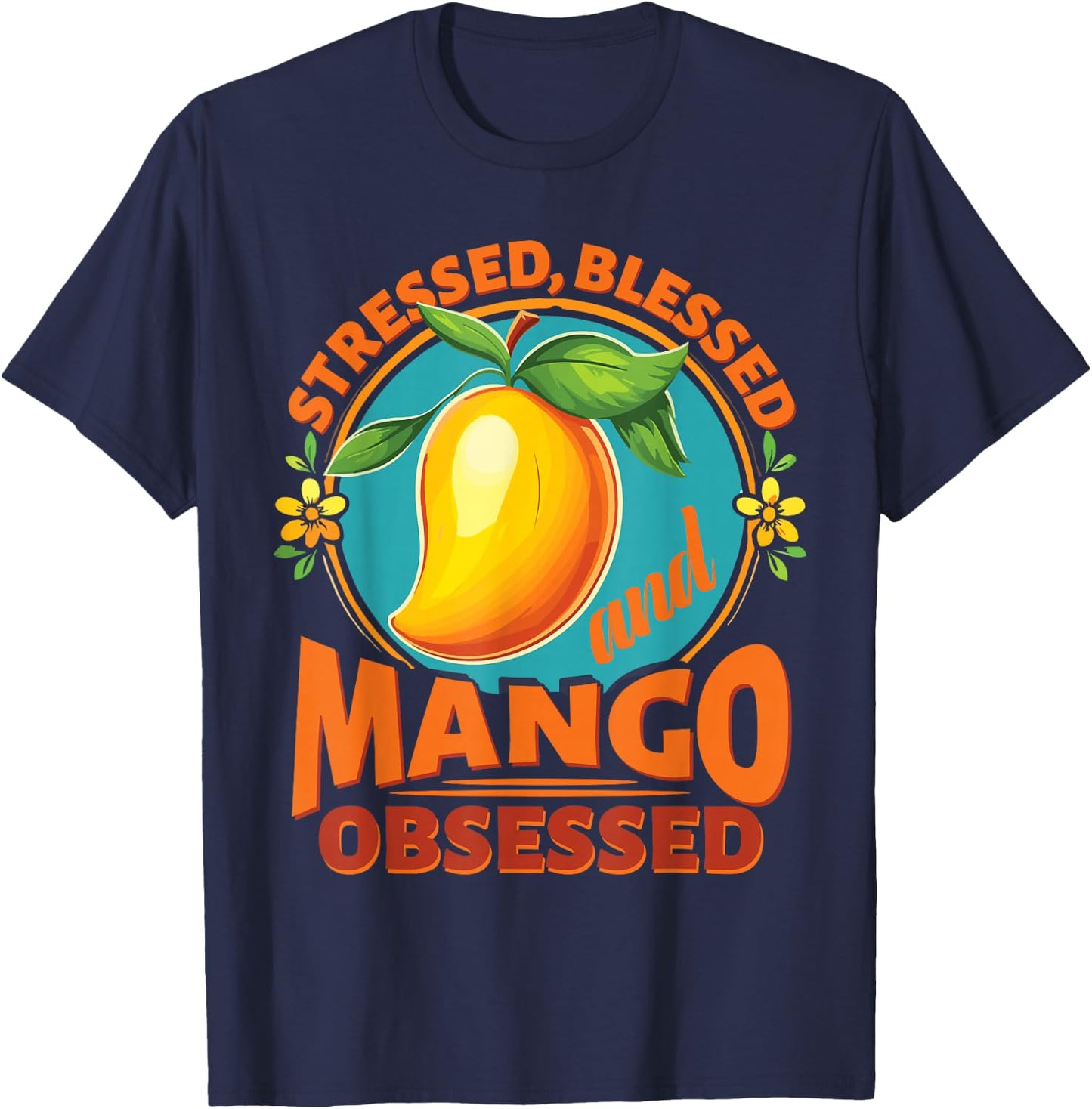 Vintage Fruit Mangos Mango Obsessed T-Shirt - T-Shirt | Navy