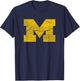University of Michigan Wolverines U of M Distressed Primary T-Shirt - T-Shirt | Navy