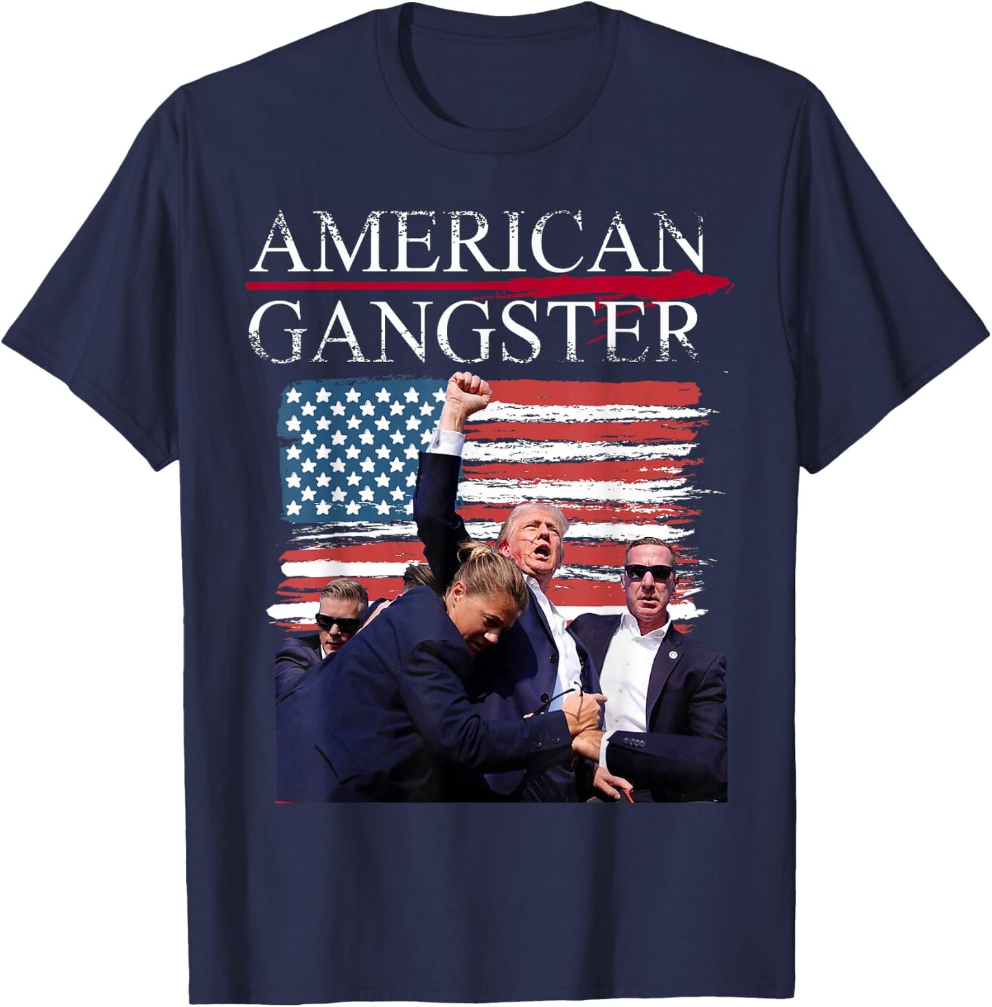 American Trump Gangster T-Shirt - T-Shirt | Navy