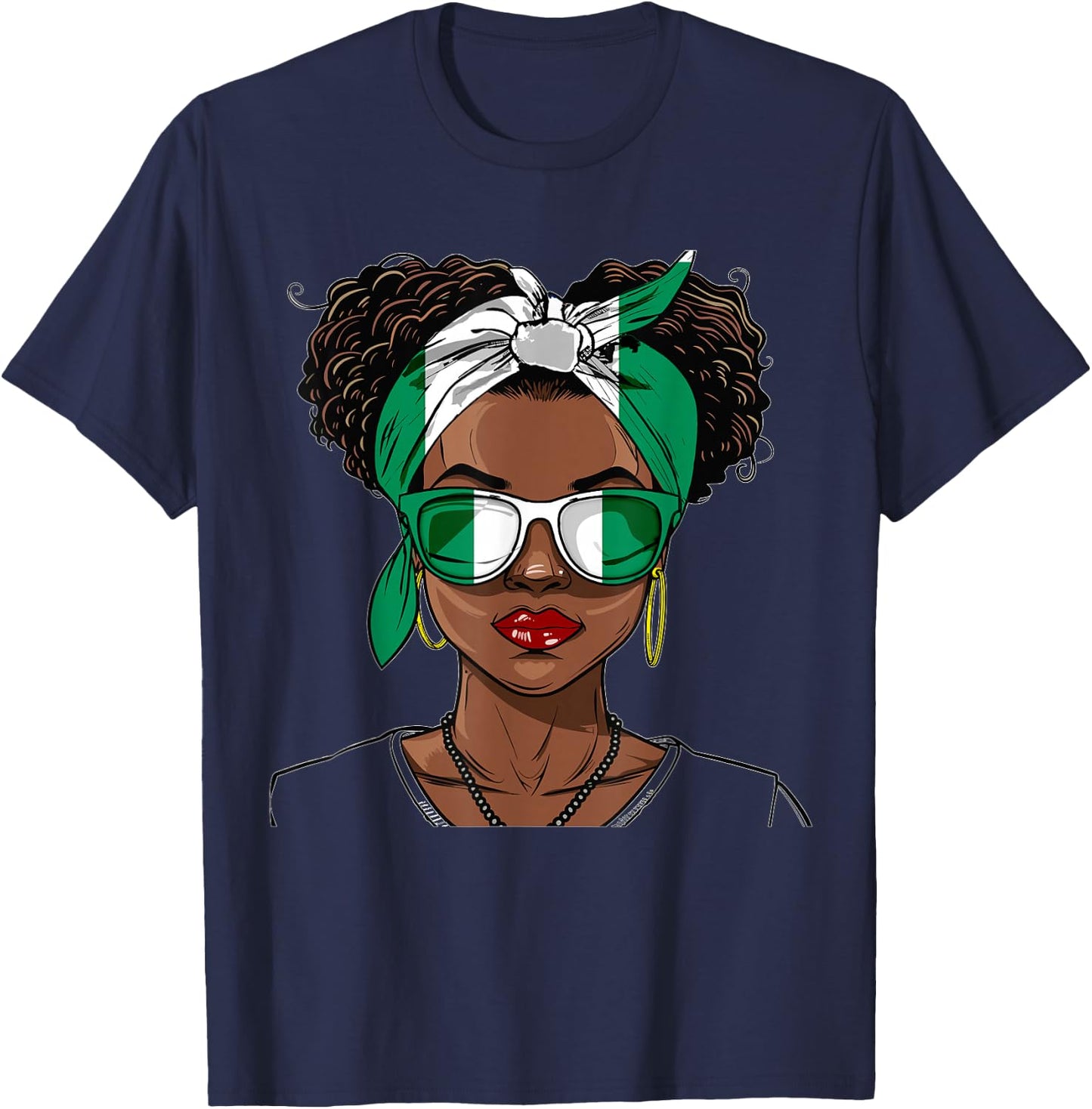 Nigeria Flag Outfit for Woman Uniform Souvenirs Nigerian T-Shirt - T-Shirt | Navy