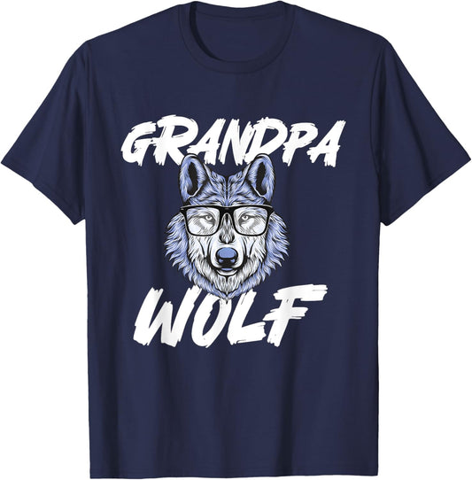 Grandpa Wolf - Wolf Lover Wildlife Animal Outdoor Enthusiast T-Shirt - T-Shirt | Navy