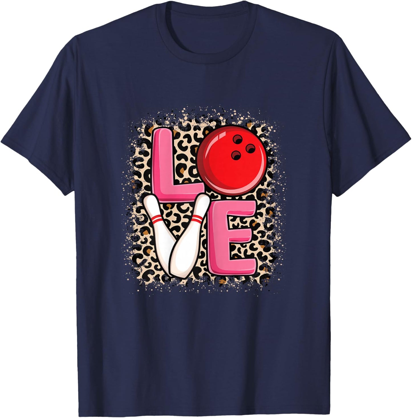 Love Bowling Cute Women Girls Bowler T-Shirt - T-Shirt | Navy