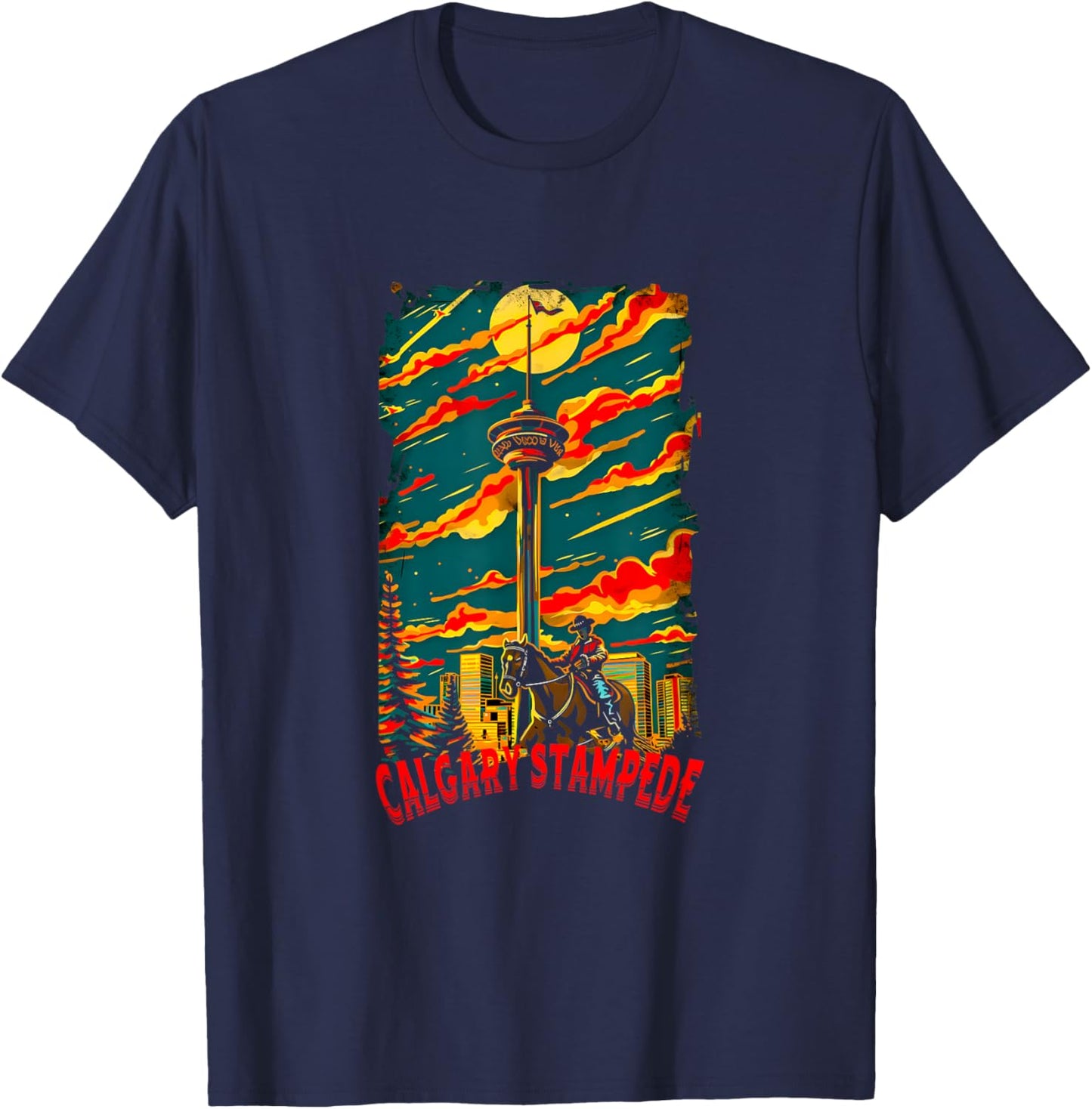 Calgary Stampede Old School Style T-Shirt - T-Shirt | Navy