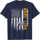 Vintage USA Flag Reel Life, Fisherman, Fishing Lover T-Shirt - T-Shirt | Navy