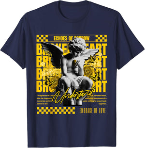 Broken Heart Vivid Sulfur 4s Matching Women T-Shirt - T-Shirt | Navy