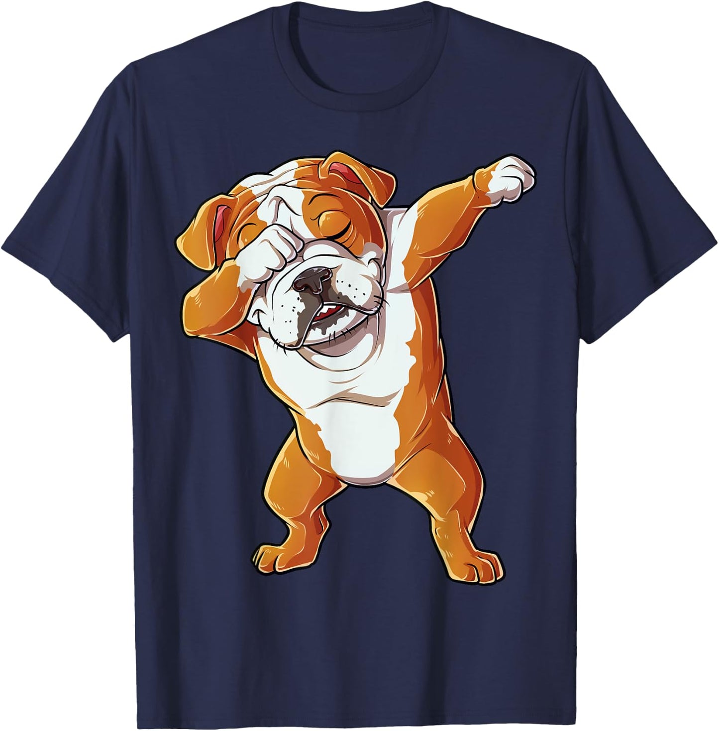 Dabbing English Bulldog Boys Dab Dance Puppy Lover T-Shirt - T-Shirt | Navy
