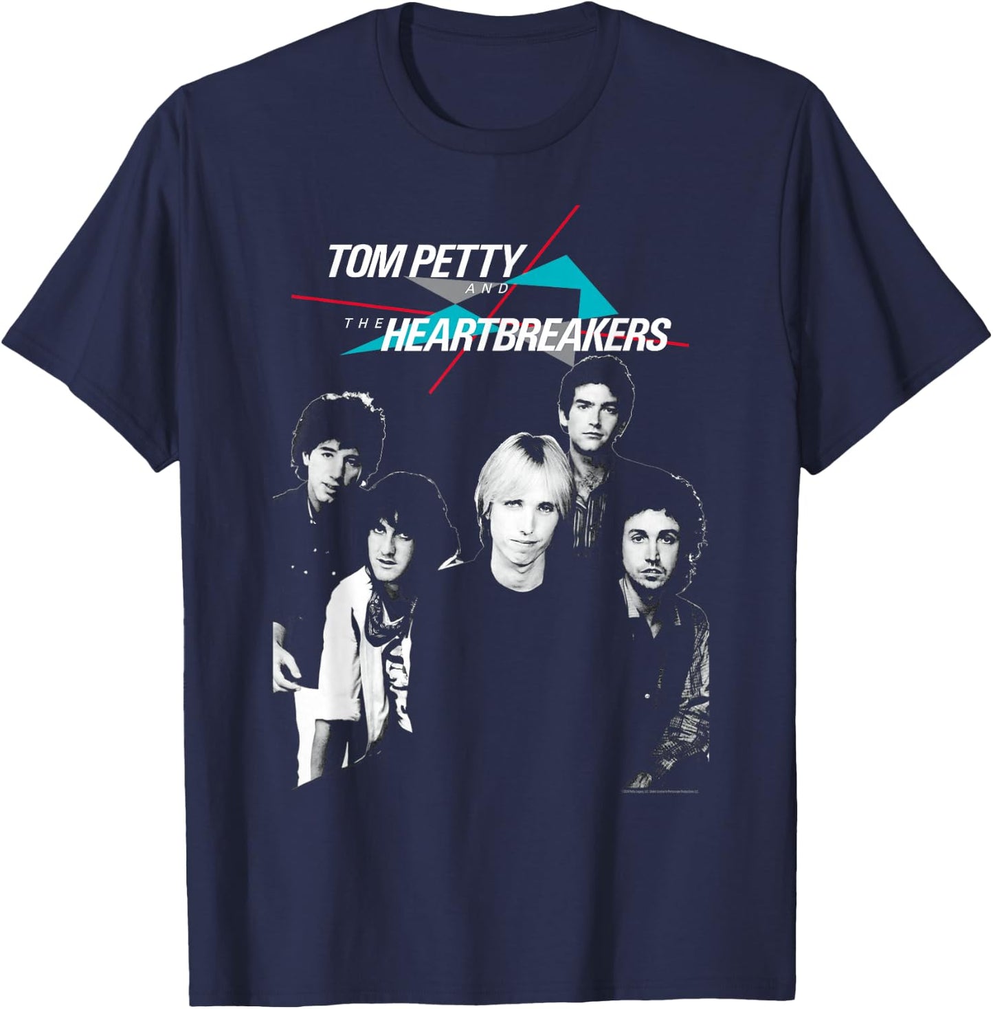 Tom Petty Women's Black Modern Music T-Shirt - T-Shirt | Navy