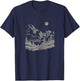 Trendy Nighttime Mountain Forest Scene T-Shirt - T-Shirt | Navy