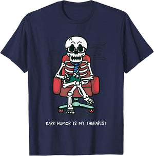 Dark Humor Is My Therapist T-Shirt - T-Shirt | Navy