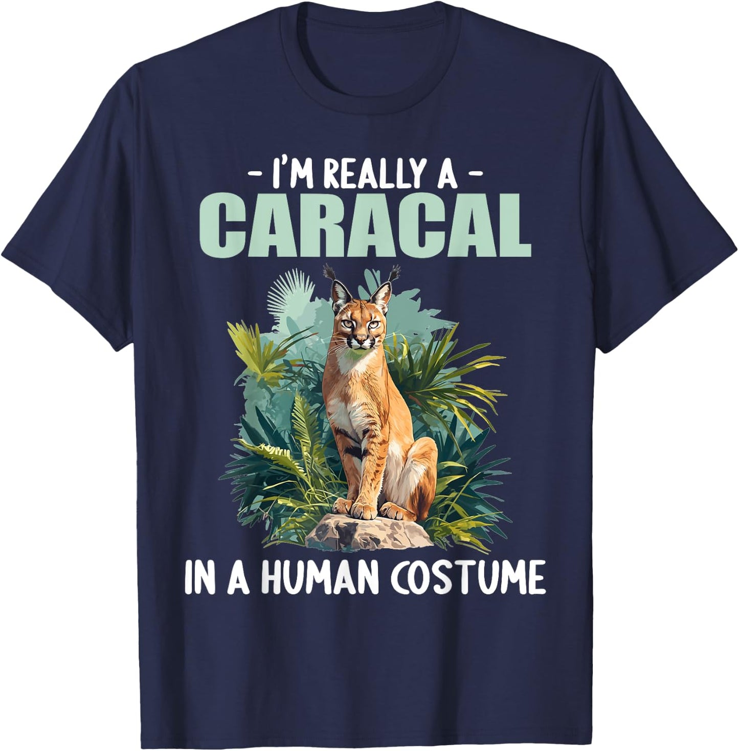 Caracals Caracal , Small, Black T-Shirt - T-Shirt | Navy