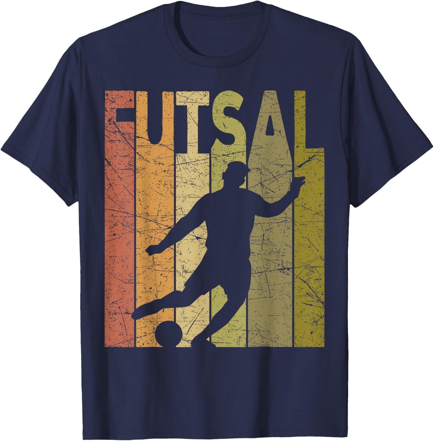 Futsal Vintage Indoor Soccer Futsal Player Retro T-Shirt - T-Shirt | Navy