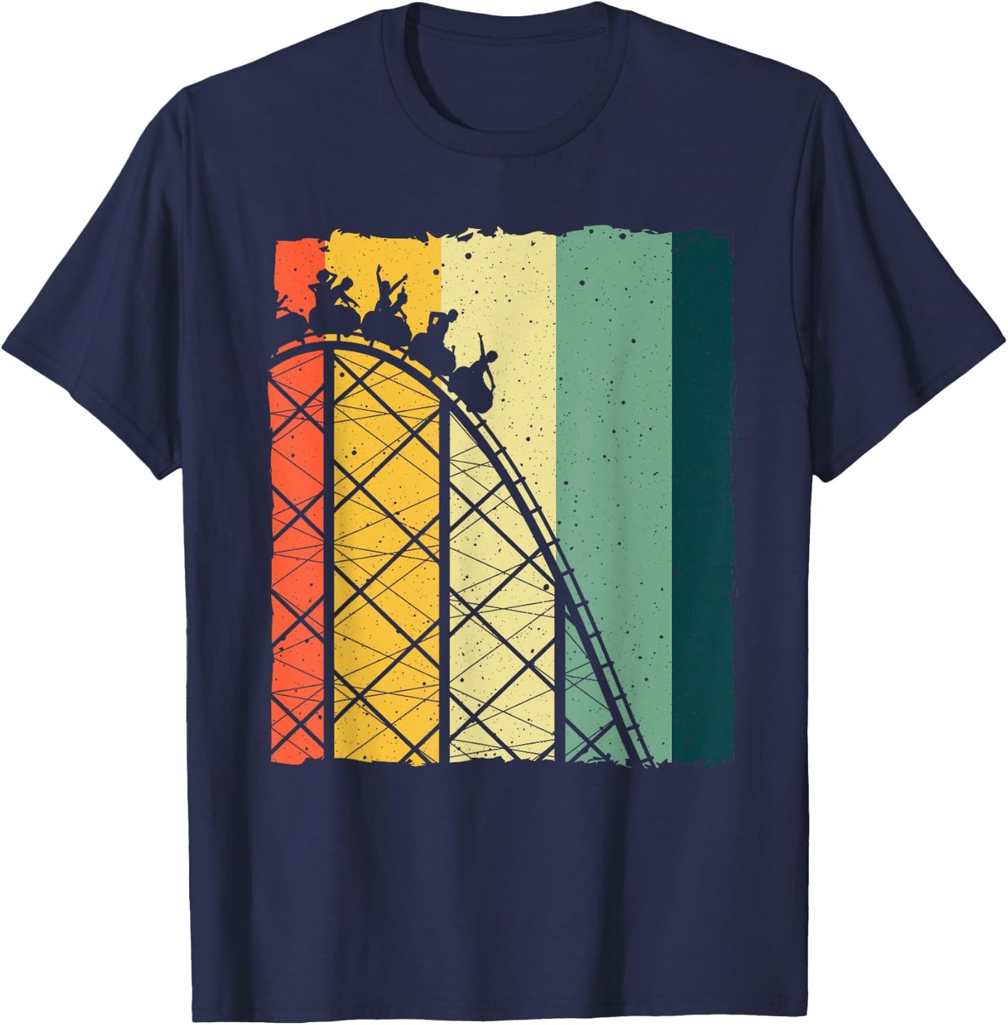 Vintage Roller Coaster Design Women Roller Coaster T-Shirt - T-Shirt | Navy