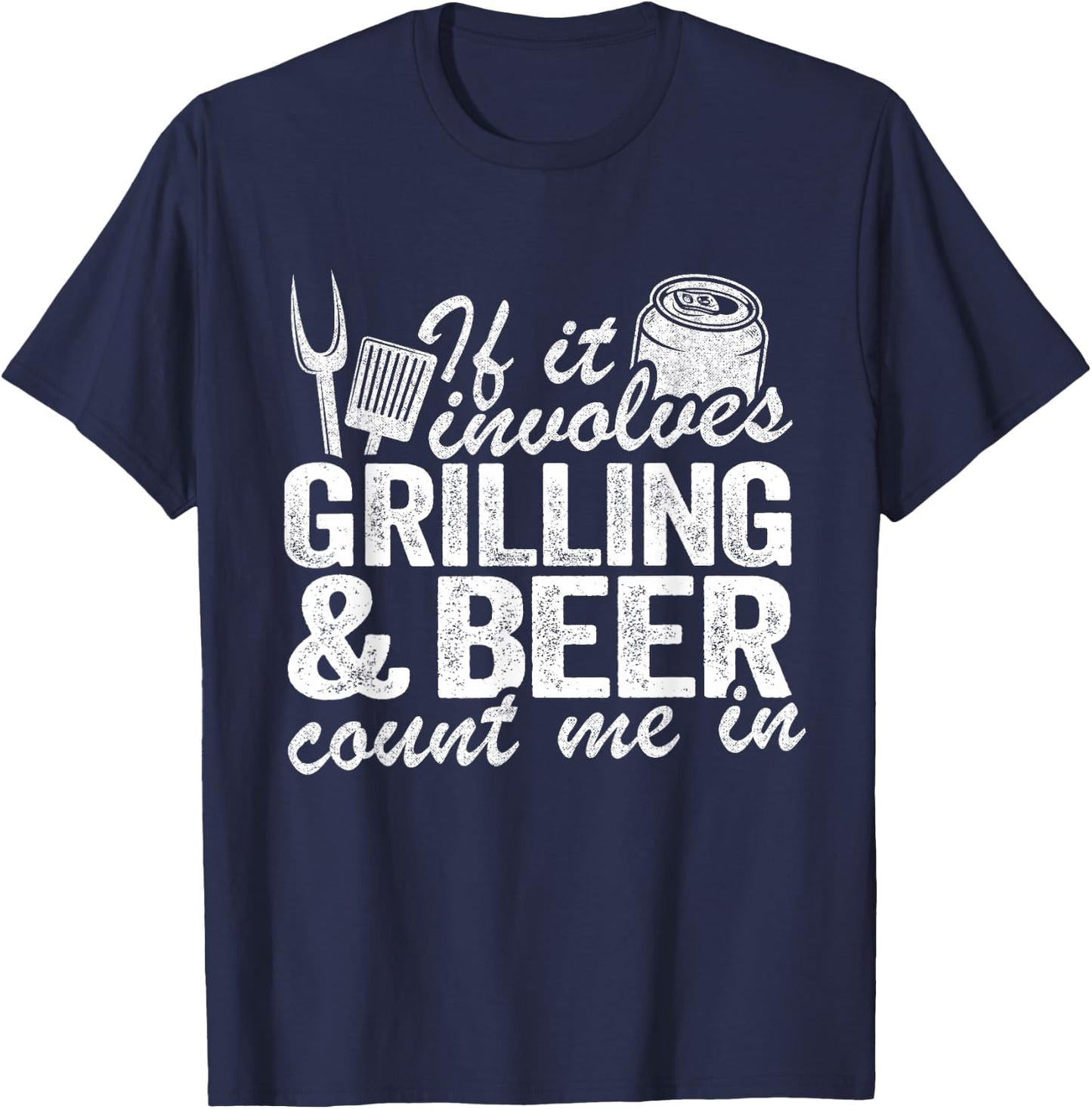 Grilling & Beer Count Me In Grillmaster Funny Pig Pork Rub T-Shirt - T-Shirt | Navy