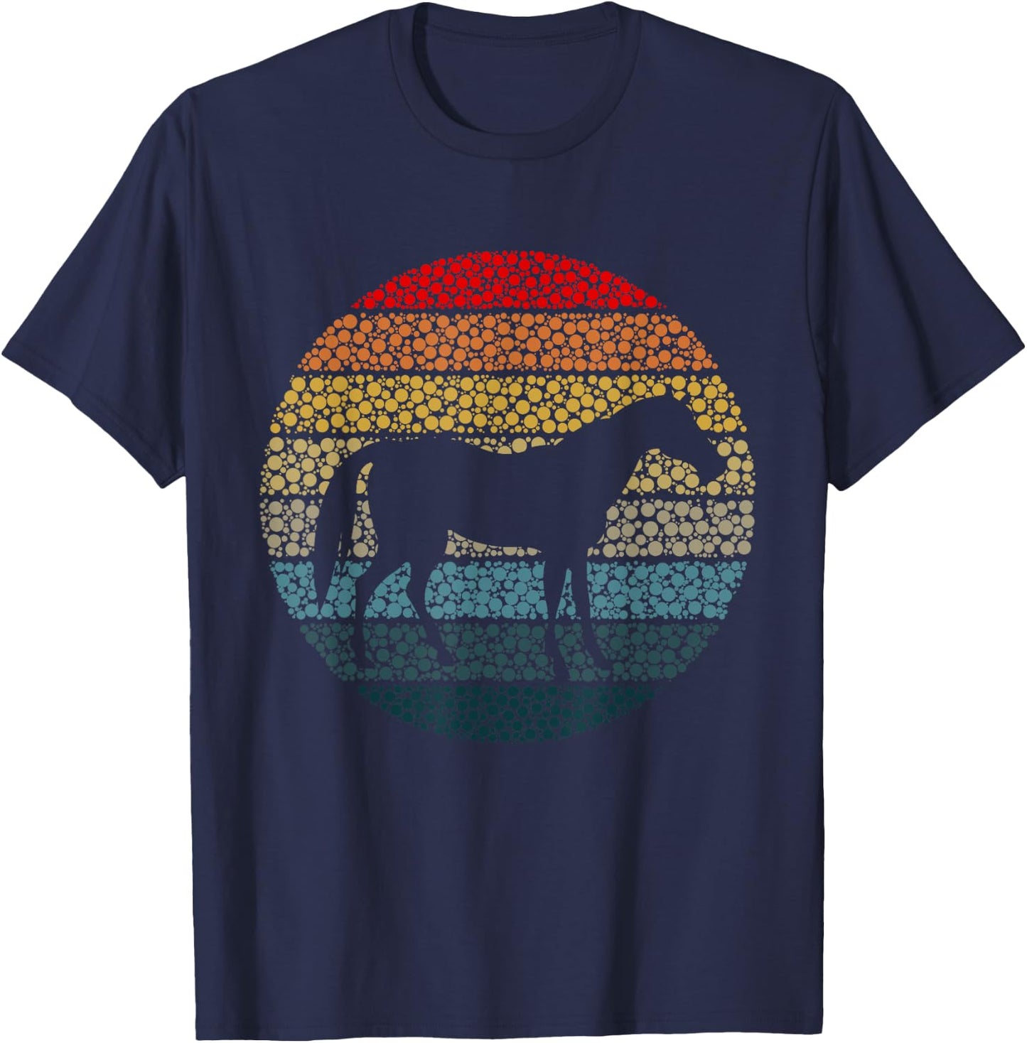 Funny Polka Dot Horse Lover Farm Barn Wild Animal Women T-Shirt - T-Shirt | Navy