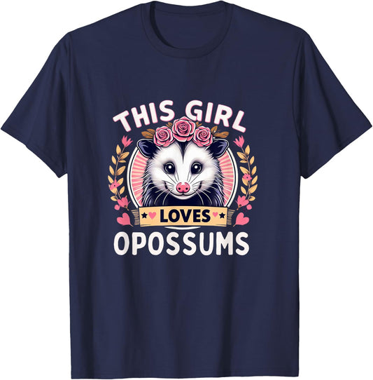 Opossum Shirt Girls Opossum Lover Opossums T-Shirt - T-Shirt | Navy