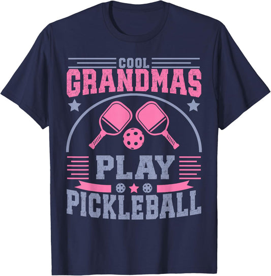 Cool Grandmas Play Pickleball Player Women T-Shirt - T-Shirt | Navy