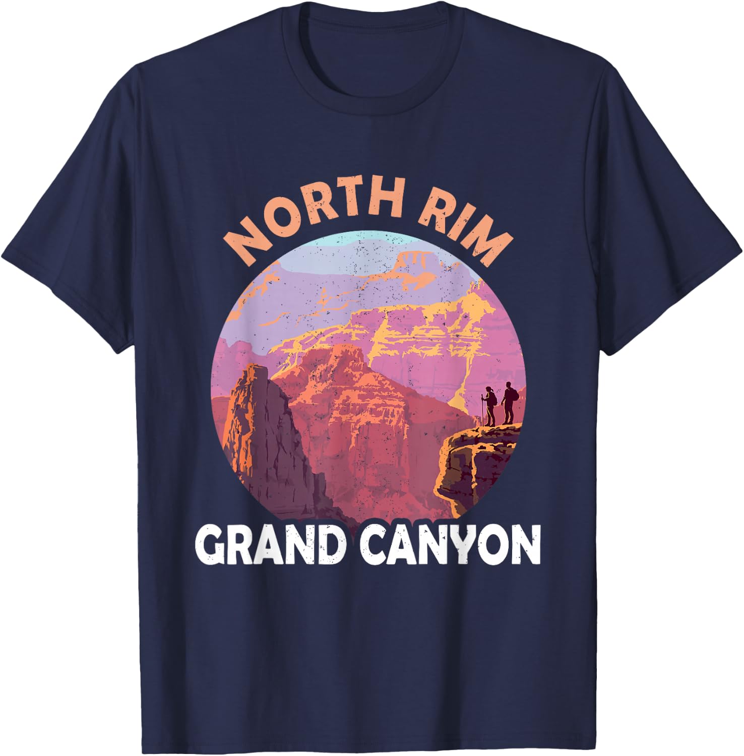 North Rim Grand Canyon I Hiked The Grand Canyon Outdoor T-Shirt - T-Shirt | Navy