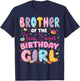 Brother Of The Two Sweet 2Nd Birthday Girl Donut Lover T-Shirt - T-Shirt | Navy