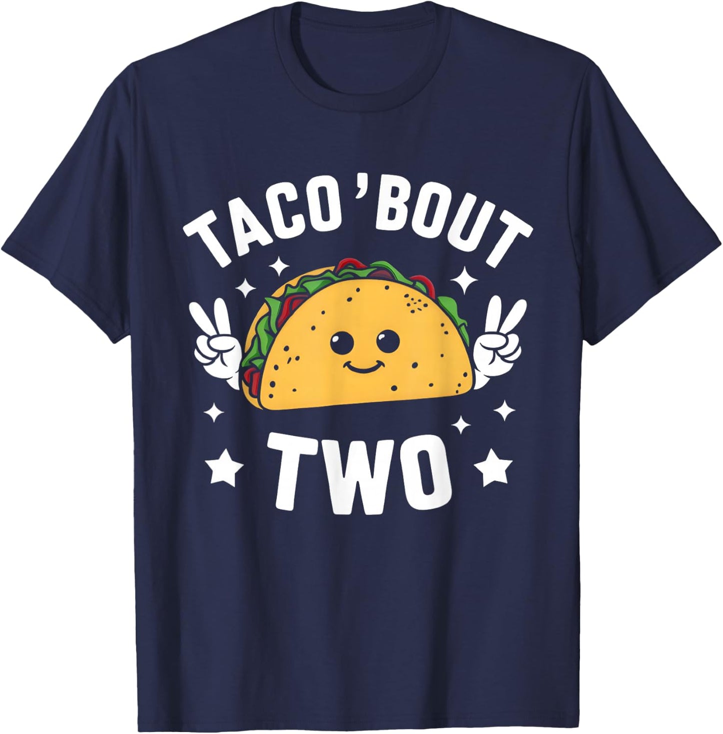 Taco Bout Two Mexican 2 year old Boy Girls Second Birthday T-Shirt - T-Shirt | Navy