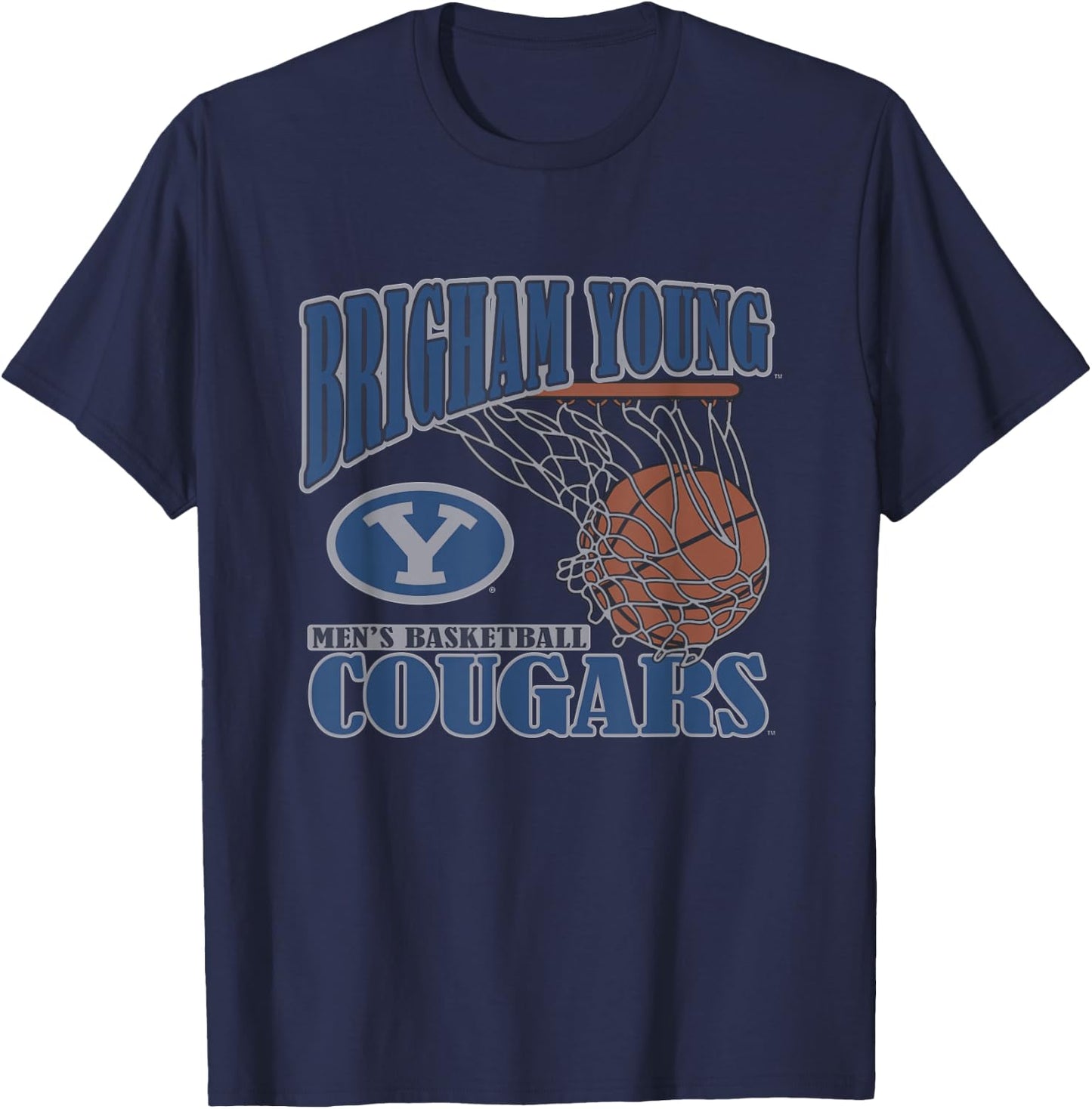 BYU Cougars Basketball Vintage Lift Navy Officially Licensed T-Shirt - T-Shirt | Navy