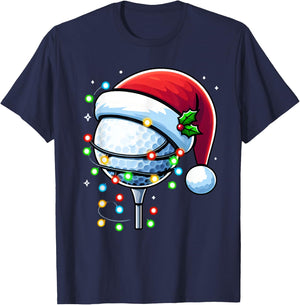 Christmas Golf Xmas Santa Golf Lover Men Boys Girls Kids T-Shirt - T-Shirt | Navy