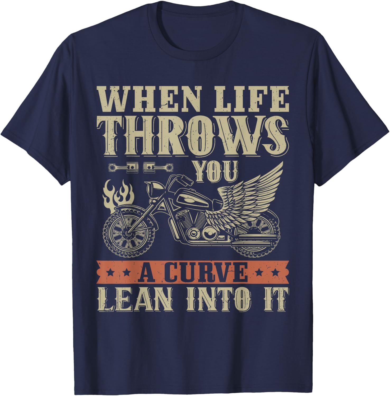 Funny Biker Art Women Motorcycle Motorbike Rider T-Shirt - T-Shirt | Navy