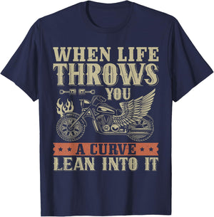 Funny Biker Art Women Motorcycle Motorbike Rider T-Shirt - T-Shirt | Navy