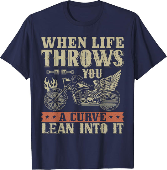 Funny Biker Art Women Motorcycle Motorbike Rider T-Shirt - T-Shirt | Navy