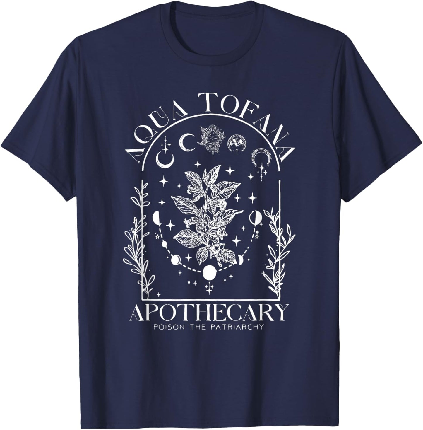 Vintage Aqua Tofana Apothecary Poison The Patriarchy T-Shirt - T-Shirt | Navy