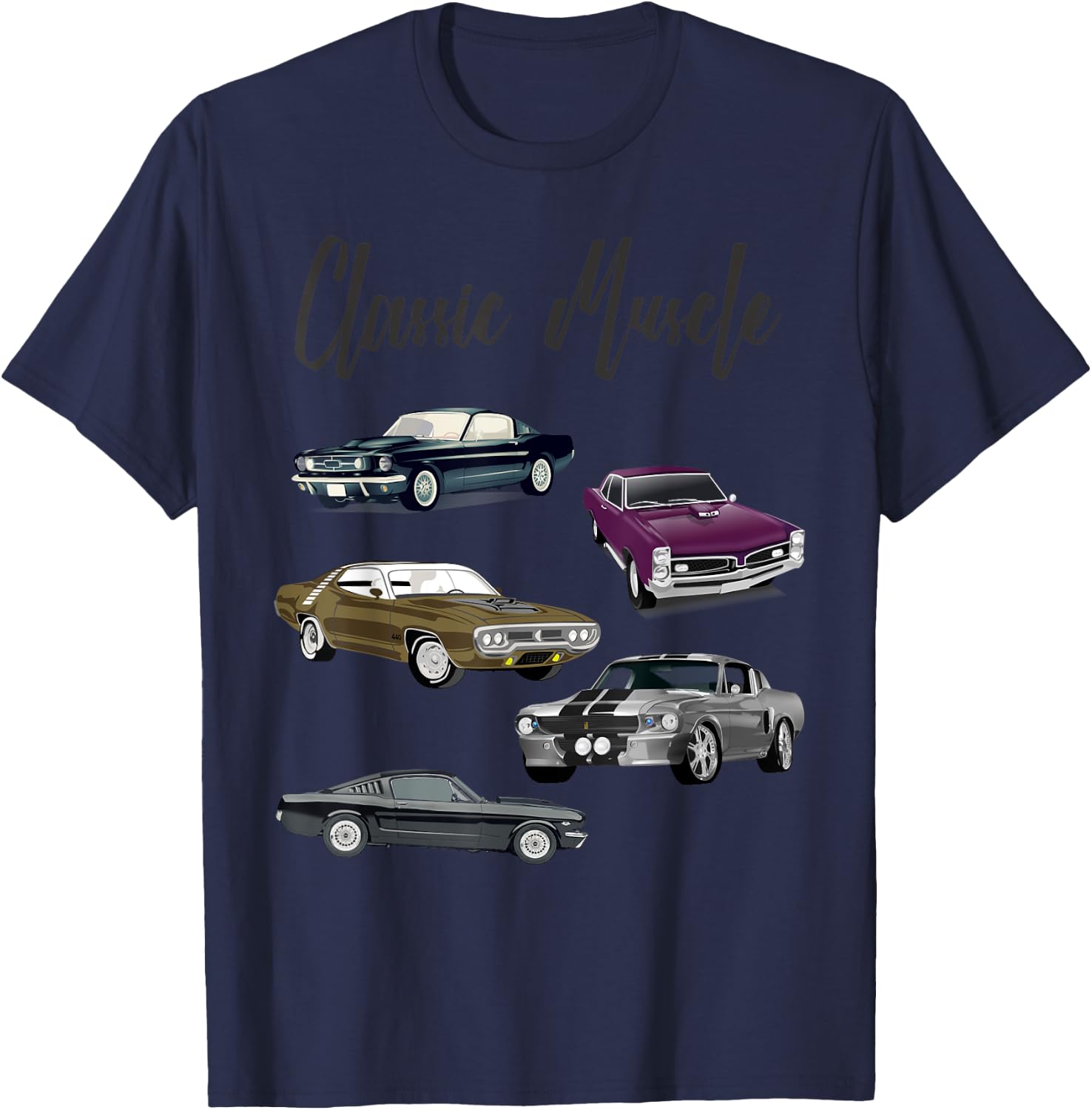 Classic Muscle Maximum Horsepower Car Logo T-Shirt - T-Shirt | Navy
