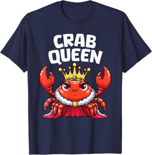 Crab Queen Funny Seafood Crab Animal Hunting Fishing Lover T-Shirt - T-Shirt | Navy