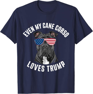 Funny Even My Cane Corso Loves Trump Political Dog T-Shirt - T-Shirt | Navy