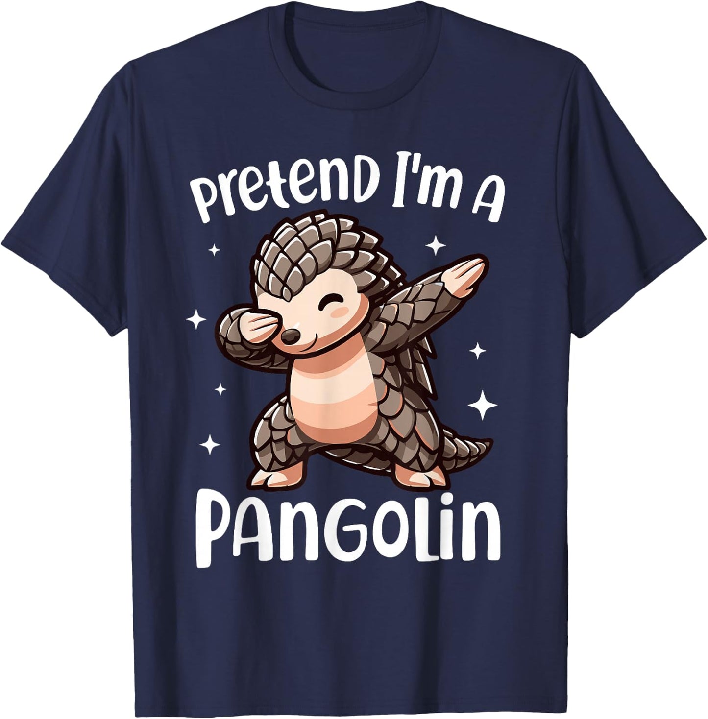 Funny Pretend I'm a Pangolin Easy Halloween Costume T-Shirt - T-Shirt | Navy