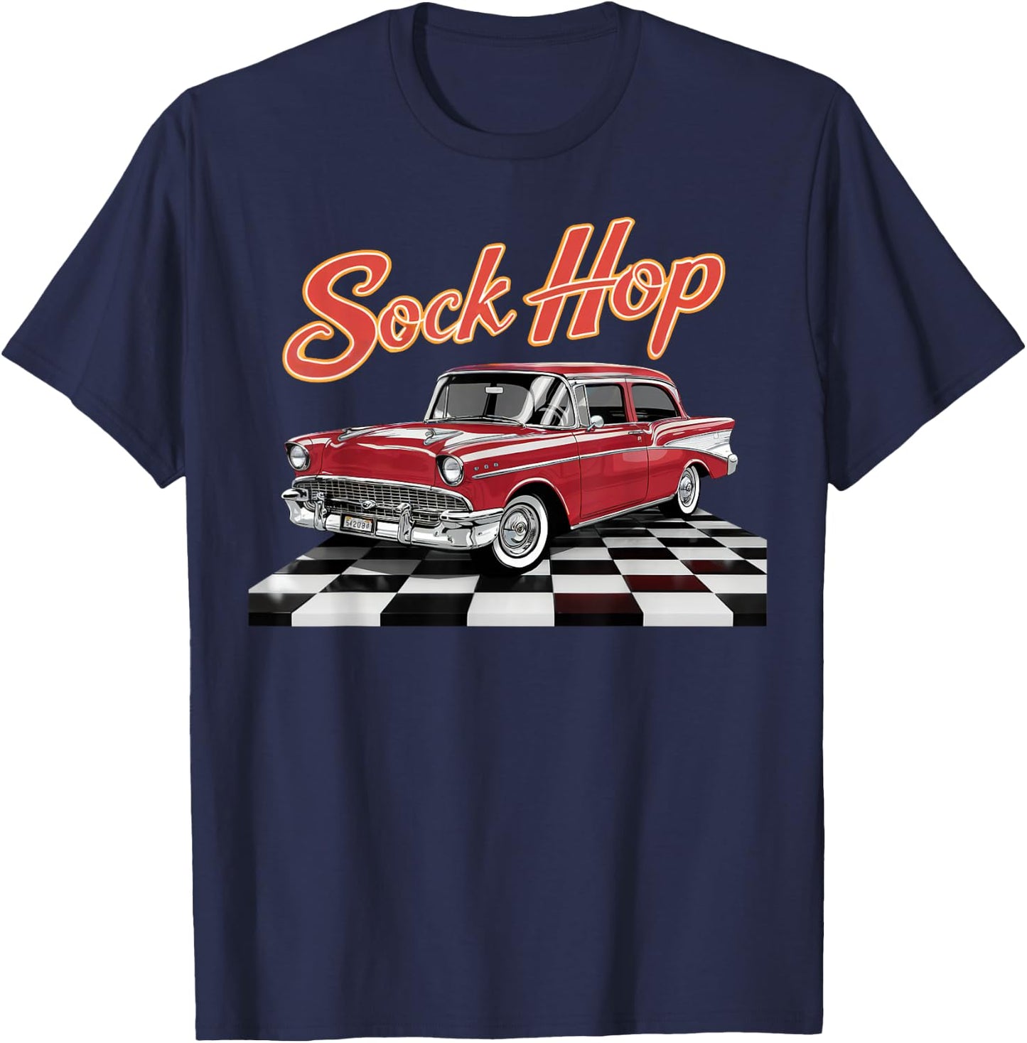 50s Sock Hop Dance 1950s Party Retro Doo Wop Theme Greaser T-Shirt - T-Shirt | Navy