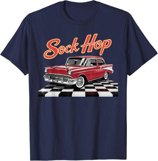 50s Sock Hop Dance 1950s Party Retro Doo Wop Theme Greaser T-Shirt - T-Shirt | Navy