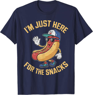 Funny I'm Just Here For The Snacks Football T-Shirt - T-Shirt | Navy