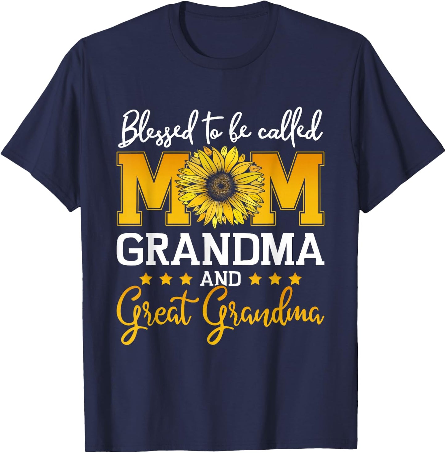 Blessed mom great grandma for mothers day christmas birthday T-Shirt - T-Shirt | Navy