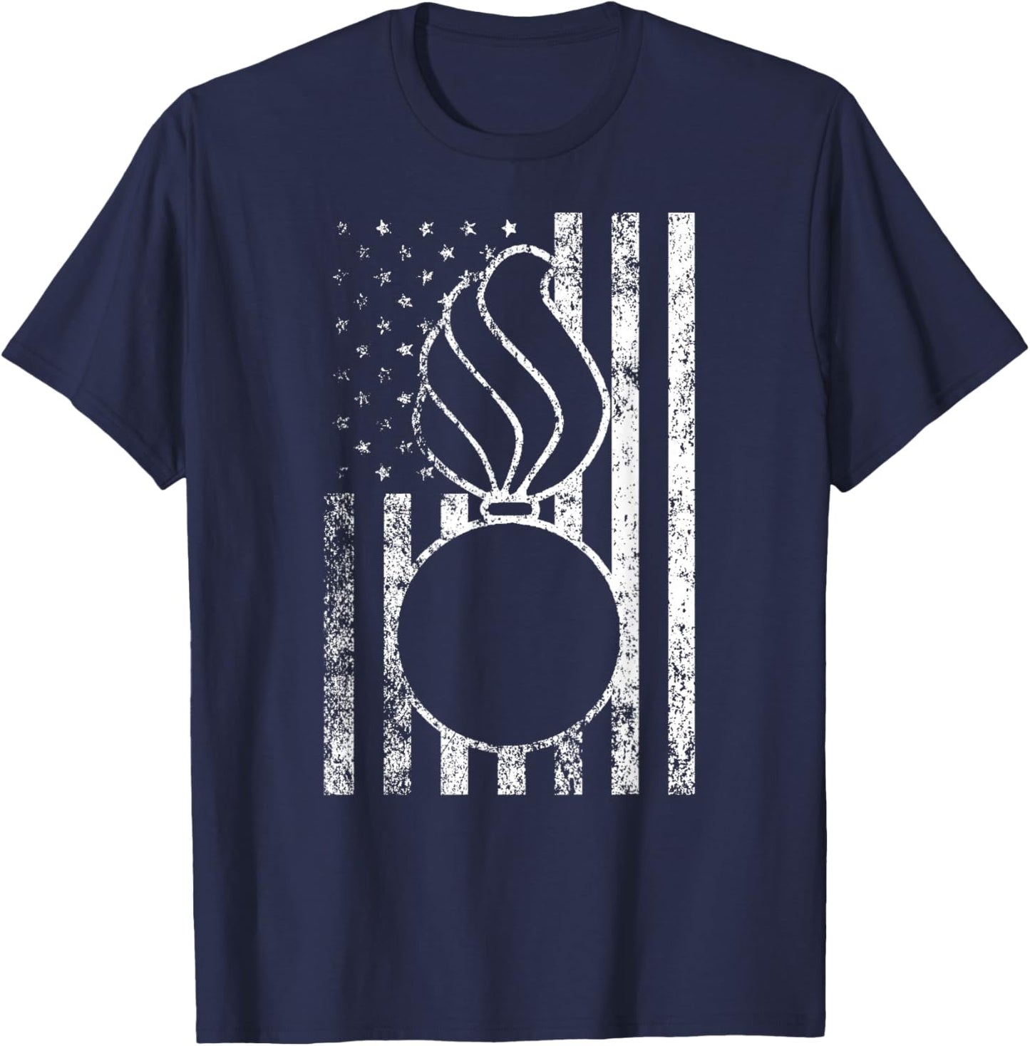 Air Force Ammo Pisspot American Flag Merica Distressed T-Shirt - T-Shirt | Navy