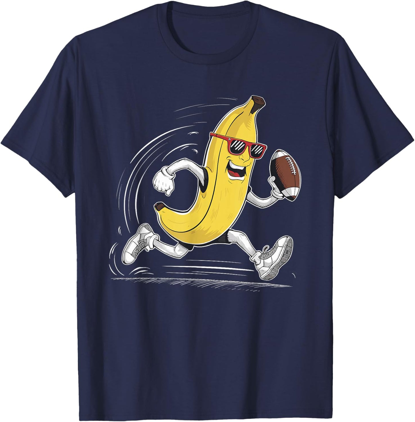 Bananas Player Fruit Sport Cute Banana American Football T-Shirt - T-Shirt | Navy