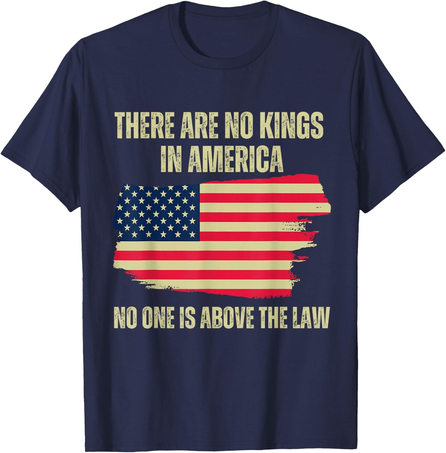 There are no kings in America, 2024 US flag T-Shirt - T-Shirt | Navy