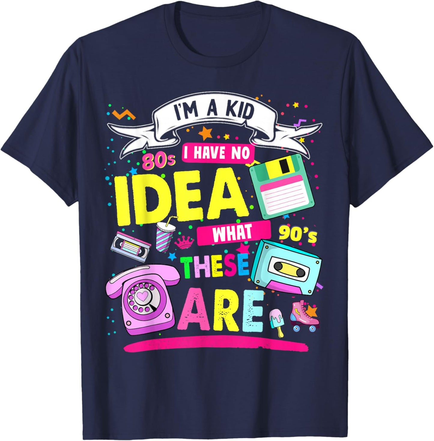 80s Outfit Ideas for Toddlers & Kids 90s Nostalgia T-Shirt - T-Shirt | Navy